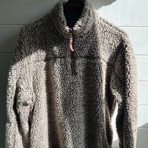 For sale is a gently used, very warm, quite comfortable sherpa sweater.